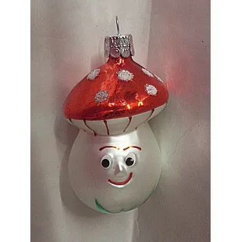 Vánoce Muchomůrka vánoční ozdobá skleněná malovaná