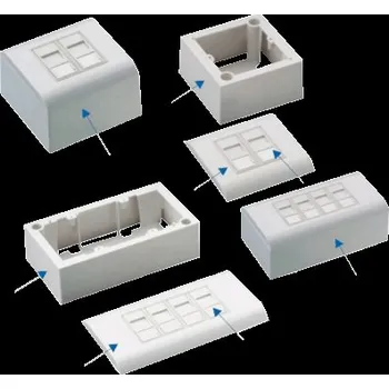Rozvaděč DATACOM Modul.dat.zásuvka STP CAT5E 4xRJ45 na i pod omítku 2368