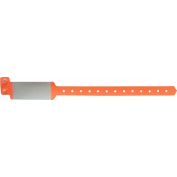 ID náramek PLAST - neon orange BVW 112 - neon oranžová, bílé pole