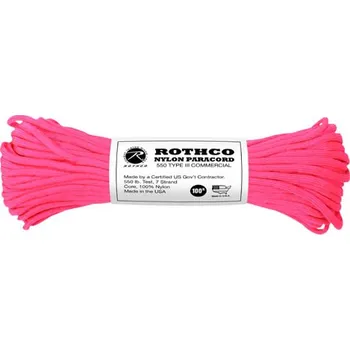 ROTHCO Šňůra PARACORD nylon 550LB ø 4 mm / 30 m REFLEXNÍ RŮŽOVÁ velikost: 4mm / 30m