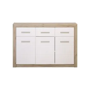 Komoda Široká kombinovaná komoda Shine - dub šedý/bílá
