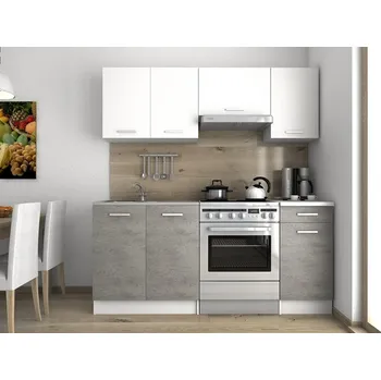 Kuchyňská linka Nábytek PEGAS s.r.o. Kuchyňská linka Luigi 180/120 bílá/beton