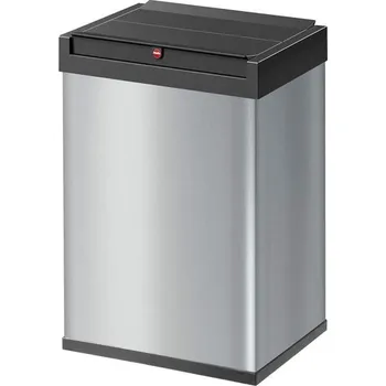 Odpadkový koš Koš na odpad, kovový, se samozavírací klapkou, objem 35 l, stříbrný