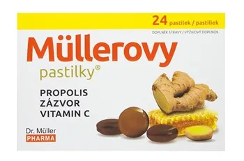 Přírodní produkt Dr. Müller Müllerovy pastilky s propolisem a zázvorem 24 ks