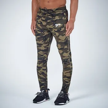 Physiq pánské tepláky PerformLite Camo Bottoms M Camo zelené
