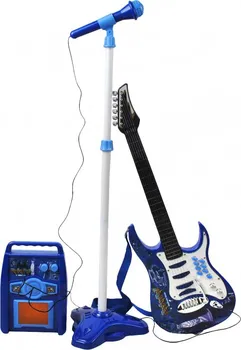 Hudební nástroj pro děti ISO Dětská rocková elektrická kytara + zesilovač a mikrofon
