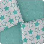 Kikko Bambusové plenové ubrousky bambus 30x30cm - 9ks Turquoise Little Stars