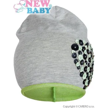 Kojenecká čepice NEW BABY Jarní čepička New Baby srdíčko Vel. 110 (4-5 r) Šedo-zelená