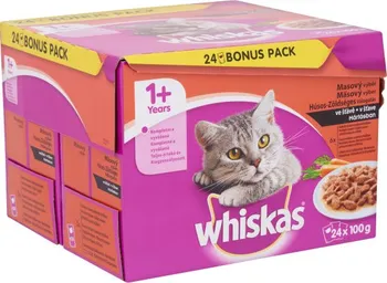 Krmivo pro kočku Whiskas Masový výběr se zeleninou ve šťávě 24 x 100 g