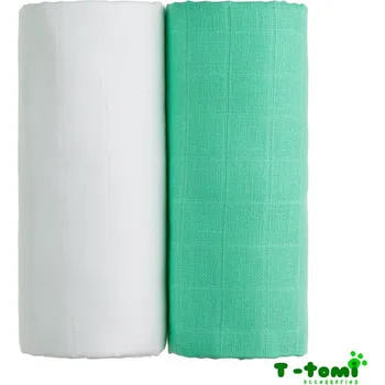 látková plena T-tomi Vysokogramážní TETRA osušky Exclusive collection 2ks Bílá+zelená