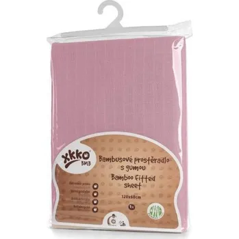 Prostěradlo Kikko Bambusové prostěradlo s gumou XKKO BMB 120x60 Baby Pink