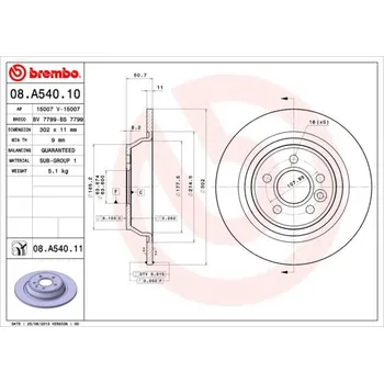 Brzdový kotouč Brembo 08.A540.11