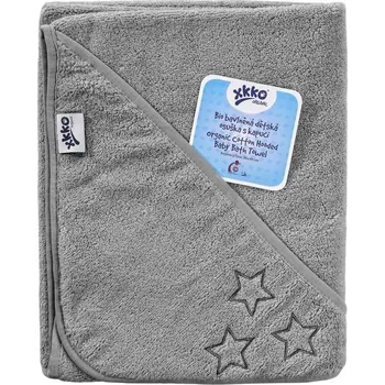 Kikko BIO bavlněná froté osuška s kapucí XKKO Organic 90x90 Silver Stars