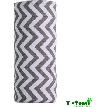 látková plena T-tomi Bambusová osuška potisk 90 x 100 cm Šedé stříšky