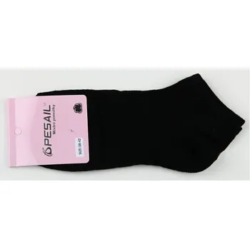 Dámské ponožky PESAIL Dámské bavlněné kotníkové ponožky černé Velikost: 35 - 38