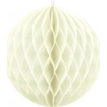Papírová dekorační koule závěsná - krémová barva, velikost 30cm (zn. PartyDeco)