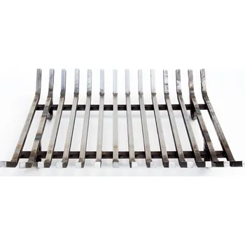 Rošt do krbu a kamen GFIRE Krbový rošt V14-Protector-B 49x42x12cm ocelový 12x12mm, V-nožky (GFIRE 19005-KR-V14B Špičkové krbové topeniště, palivový rošt 49x42cm s přední a zadní zábranou na véčkových nožkách)