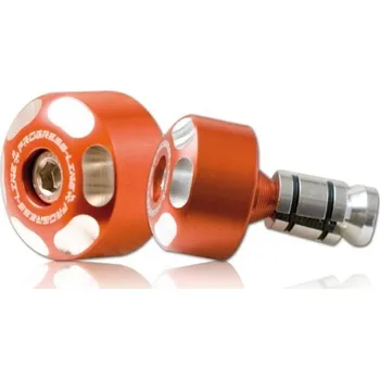 Motodíl HS MOTO - Německo CNC frézovaná závažíčka koncovky řidítek LOGO barva: oranžová