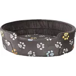 Trixie Oválný pelech JIMMY 45 x 35 cm šedý s tlapkami
