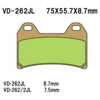 Brzda pro motocykl Brzdové destičky Vesrah VD-262/2Jl (Oem *Ap8113754*)