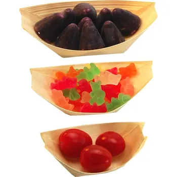 Jednorázové nádobí Lodička dřevěná Boat 14x7,7cm/ 50 ks