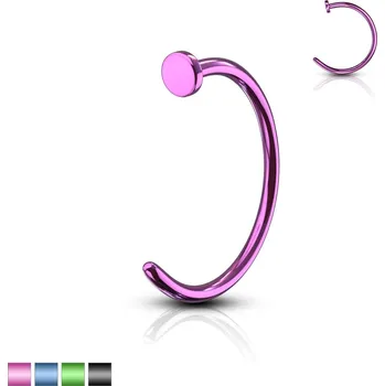 Piercing Piercingate Piercing do nosu PNO00257 - Barva/Motiv: Modrá, Průměr kroužku: 8 mm, Průměr tyčky: 1 mm