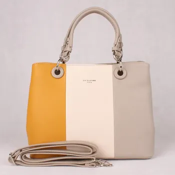 Tříoddílová žlutá kabelka do ruky David Jones CM5618A