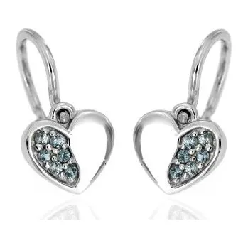 Náušnice Zlatnictví U Kostela Dětské zlaté náušnice modrá srdíčka 41230M 422201825