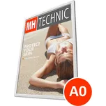 Jansen Display Klaprám A0, bílá barva, ostrý roh, profil 25 mm