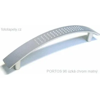 Nábytkové kování kovová úchytka PORTOS úzká 96 Varianta: PORTOS 96 úzká chrom matný