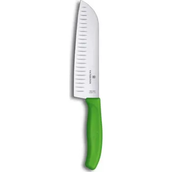 Nůž Victorinox Santoku s vroubky zelený 17 cm