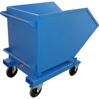 Odpadkový koš Výklopný kontejner (přepravník) čtyřkolový, 400 litrů, var. s kohoutem i kapsami, modrá