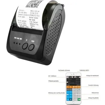 Pokladní tiskárna Termální tiskárna Bluetooth mobilní: iPhone Android Doprava zdarma