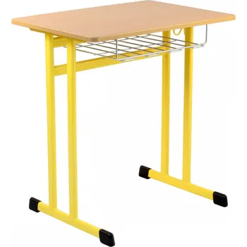 Zahradní lavice NVT Školní lavice jednomístná JL 21 Velikost: 3 - postava 119-142 cm, Barva kovu: RAL 1018 - žlutá