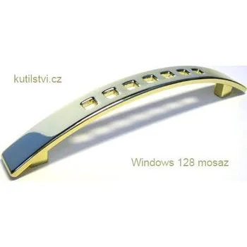 Nábytkové kování kovová úchytka WINDOWS 128 Varianta: WINDOWS 128 mosaz