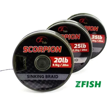 Zfish šňůrka Scorpion Sinking Braid 20 m nosnost: 20 lb/9,08 kg