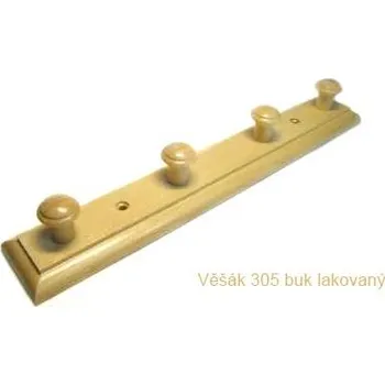 Věšák Dřevěný věšák 305 - čtyřkolíkový Varianta: Věšák 305 buk lakovaný