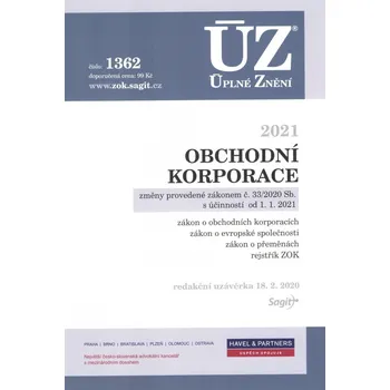 ÚZ č. 1362: Obchodní korporace 2021 - Sagit (2020, brožovaná)