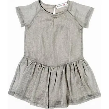 Dívčí šaty Šatý dívčí s krátkým rukávem, řasená sukně, Minoti, ROSEWOOD 6, šedá - 110/116 | 5/6let