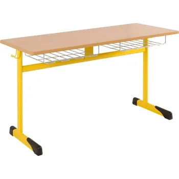 NVT Školní lavice dvoumístná DL 41 Velikost: 7 - postava 174-207 cm, Barva kovu: RAL 9006 - šedá