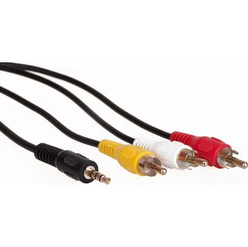 kabelová chránička YANL kabel Stereo AV signálový kabel 3x RCA - JACK 3,5mm 4 pólový 9008159