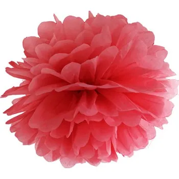 Party dekorace Pompon - koule červená - 25 cm
