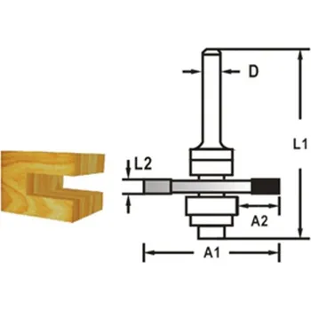 Příslušenství k frézce Makita D-48985 - Kotoučová fréza složiskem stopka 8 mm,47,6x5x59 mm STOP