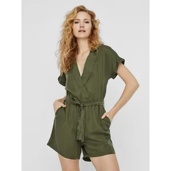 Dámský overall Noisy May dámský overal Nathalie s kapsami a vázačkou khaki Velikost: XL