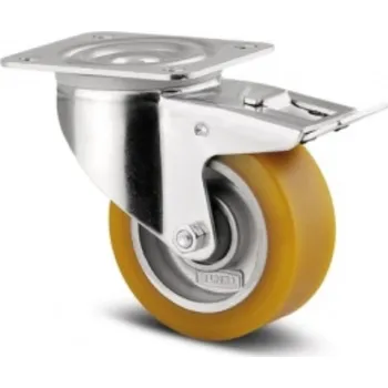 Dvoukolový ruční vozík Polyuretanové kolo ITP 100, otočné s brzdou, plotna