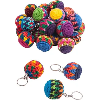 Bavlněný přívěsek na klíče Míček háčkovaný