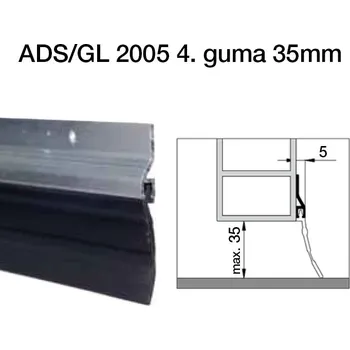 Těsnění do okna a dveří Těsnící lišta ADS GL 2005 / černá guma 35 mm 300cm (Těsnící lišta na garážová sklopná vrata )
