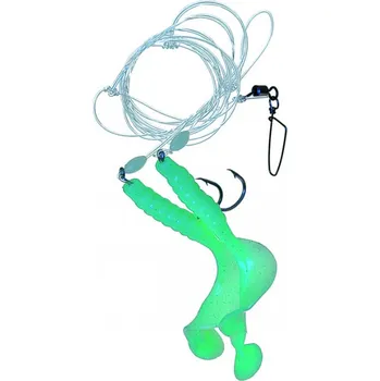 ICE Fish - Twister návazec zelený Fluo , 5/0 0,90mm, 160cm - 2ks