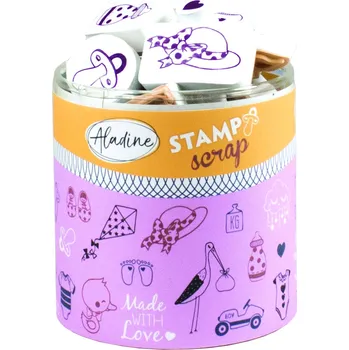 Dětské razítko Aladine StampoScrap narození miminka 36 ks