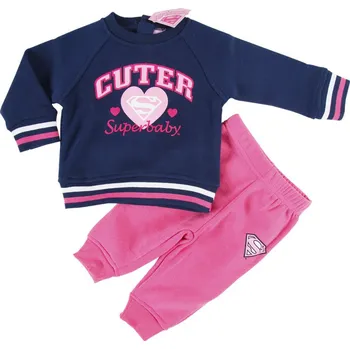 Super Baby dívčí růžovo/modrá tepláková souprava Velikost: 67